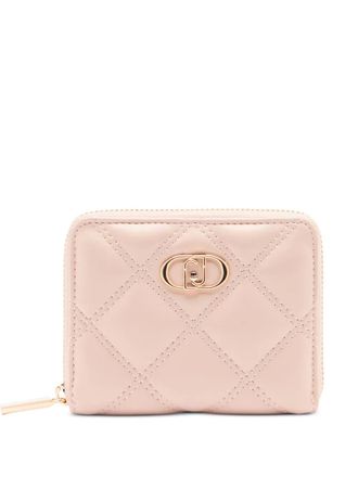 Liu Jo monogram quilted small wallet - women - Polyester/Polyester/Polyurethane Resin - One Size - Pink