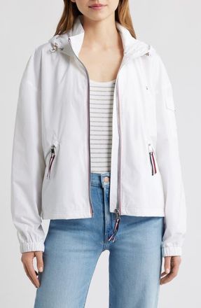 Tommy Hilfiger Hooded Windbreaker Jacket in White at Nordstrom, Size X-Small