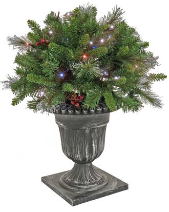 National Tree Company 24In Crestwood Spruce Porch Bush With Twinkly Lights