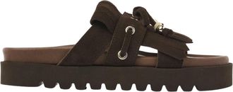 VIA VAI Rae Laila Slippers - Dames - Sandalen - Bruin - 37 EU - Leer - Schoenen