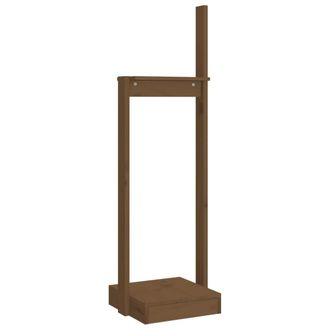 vidaXL Soporte Para Le&ntilde;a Madera Maciza Pino Marr&oacute;n Miel 33,5x30x110 Cm Vidaxl