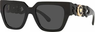 Versace Sunglasses Square Full Rim, White Frame And Dark Grey Lens Ve4409314/87