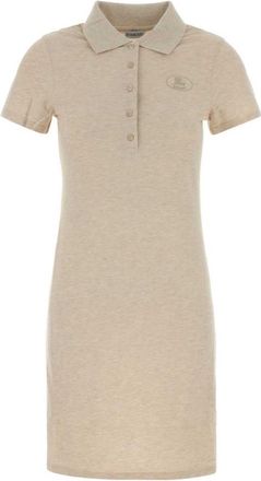 Burberry Beige Shirt Collar Logo Mini Dress