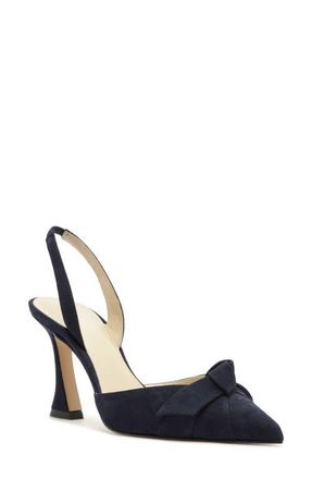 Alexandre Birman Clarita Pointed Toe Slingback Pump in Navy at Nordstrom, Size 10.5