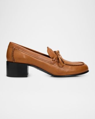 Miu Miu 40mm Leather Loafer Pumps