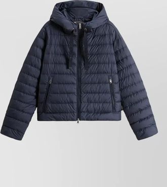 Woolrich hooded down jacket microfiber logo hood