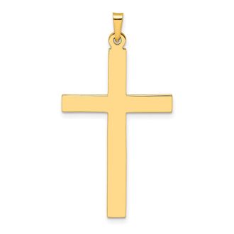 Diamond2Deal 14k Yellow Gold Polished Solid Cross Pendant