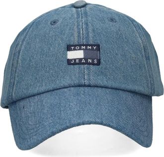 Tommy Jeans logo-patch washed baseball cap - men - Cotton - One Size - Blue