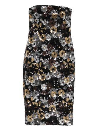 Max Mara Abito midi con paillettes - Nero