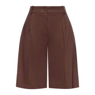 Pinko Bryana Bermuda Lino Stretch - Dames - Korte Broeken - Bruin - S - Linnen - Korte Broeken