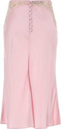 Prada Womens Skirt Pink Silk