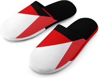 Generic Italy And Germany Flag Cotton Slippers for Men Memory Foam House Slippers Soft Anti-skid Sole Indoor Outdoor Shoes