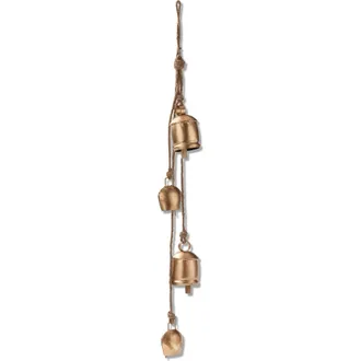Tag Antique Gold Decorative Bells with Jute Rope Swag for Decor at Nordstrom