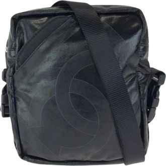 Chanel Pre-owned Cross Body Bags, female, Black, Size: ONE SIZE Pre-owned Coated Canvas Shoulder Bag