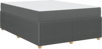 vidaXL Estructura De Cama Con Colch&oacute;n Gris Oscuro 140 X 200 Cm Tela Vidaxl