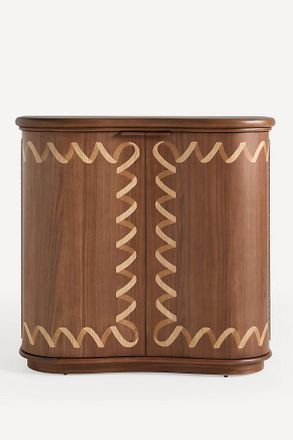Anthropologie Grove Wood Bar Cabinet