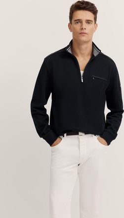 Bugatti Troyer BUGATTI, Herren, Gr. XXL, blau (390, marine), 90% Baumwolle, 10% Polyester, unifarben, regular fit, ohne Ausschnitt, Rippb&uuml;ndchen, Pullover Tro