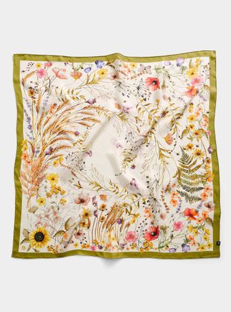 Simons Womens Spring flower pure silk scarf