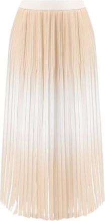 PESERICO Cream Ombre Pleated Midi Skirt Size M