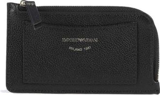 Emporio Armani Accessoires, Dames, Zwart, ONE Size, Leer, Portacarte in pelle