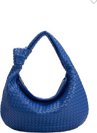 Melie Bianco Womens Woven Shoulder Bag In Cobalt