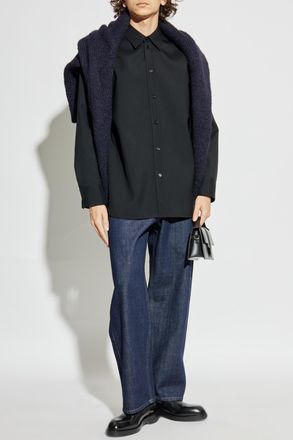 Jil Sander Wool Shirt, Mens, Black