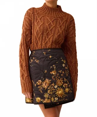 Marie Oliver Cecile Long Sleeve Sweater In Bronze