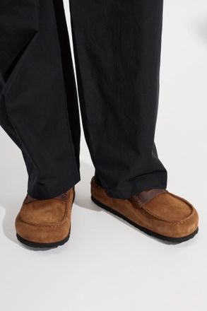 Birkenstock Naples Wrapped Double Stitch Shoes, Mens, Brown