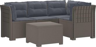 vidaXL Sof&aacute; De Jard&iacute;n Para 4 Personas Con Cojines Y Dise&ntilde;o De Rattan Vidaxl