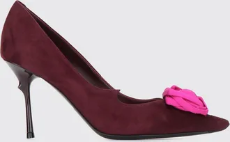 Roger Vivier Rose Satin Pumps with High Heel and Embroidered Flower