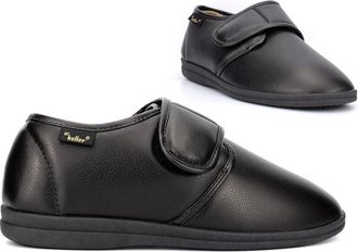 Generic Mens Comfort Slippers Size 10 Comfort Slippers Size 11 Mens Fleece Lined Slipper Fleece Lined Slipper Touch Fastening Sizes 7-12 Black 12 UK