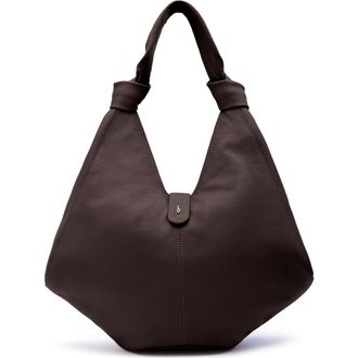 Behno Large Nelli Pebble Leather Hobo Bag in Cacao at Nordstrom