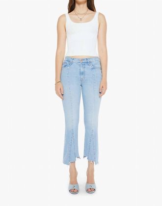 Mother Insider Crop Pointy Fray Jeans In Lets Get It Together