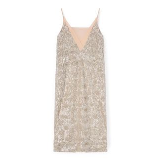Motivi Jurk met Volledige Pailletten (Midi) - Dames - Feestkleedjes - Roze - S - Pailletten - Kleedjes