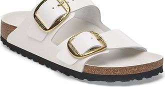 Birkenstock Womens Arizona Hammered Big Buckle In Antique White