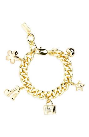 Marc Jacobs Mini Icon Charm Bracelet in Light Antique Gold at Nordstrom