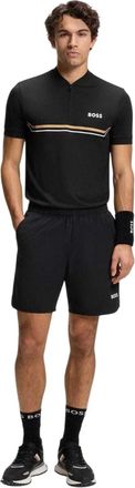 HUGO BOSS Heren Pl Toc Spin Logo-poloshirt met kwartritssluiting (Zwart)