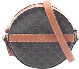 Celine Pre-owned Cross Body Bags, female, Brown, Size: ONE SIZE Pre-owned Vintage Canvas Shoulder Bag