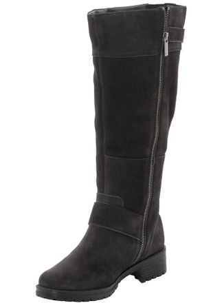 Sheego Stiefel SHEEGO, Damen, Gr. 38, XXL-Schaft, schwarz, Leder, Veloursleder, Schuhe Stiefel
