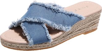 Generic Women Wedge Sandals Strappy Crossover Sandals Casual Espadrille Sandal Solid Color Walking Sandal Fashion Beach Shoes Comfortable Outdoor Shoes Non Sl