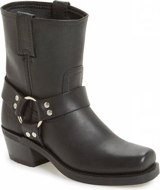 Frye Womens Harness Mid Moto Boots In Black