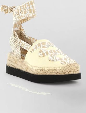 Stella McCartney logo-intarsia canvas espadrilles