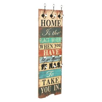 Berkfield Home Wall-mounted Coat Rack with 6 Hooks 120x40 cm HOME IS