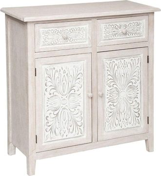 Atmosphera Aparador práctico y elegante con 2 puertas en madera blancal. 80 x p. 34,5 x h. 85 cm - Beige