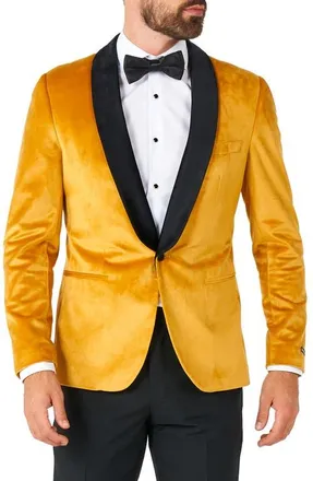 OppoSuits Deluxe Gold Velvet Dinner Jacket in Orange at Nordstrom, Size 36