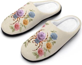 Generic Spider Rose Womens Slippers Winter Warm House Shoes Indoor Outdoor Hotel Slipper