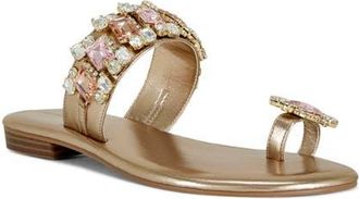 Azalea Wang Belva Toe Loop Sandal in Rose Gold/Pink at Nordstrom, Size 7