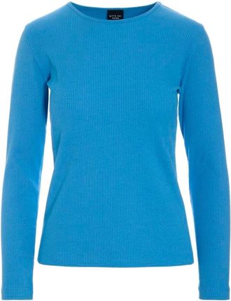 Bitte Kai Rand Ribbed Blouse - Dames - Longsleeves - Blauw - XL - Katoen - Tops