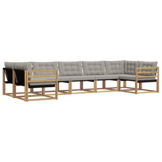 vidaXL Conjunto De Sof&aacute;s De Exterior 7 Pcs Blanco Y Gris Claro Vidaxl