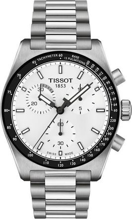 Tissot PRS 516 Chronograph Bracelet Watch, 40mm in White at Nordstrom